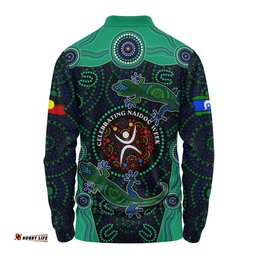 Amazing Aussie Indigenous Australian Aboriginal NAIDOC Lizard Songlines Edition Long Sleeve Polo Shirt
