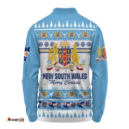Amazing Aussie New South Wales Christmas Merry Chrissie Long Sleeve Polo Shirt