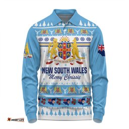 Amazing Aussie New South Wales Christmas Merry Chrissie Long Sleeve Polo Shirt
