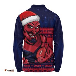 Amazing Aussie Melbourne Merry Christmas Down Under Footy Power Style Long Sleeve Polo Shirt