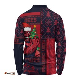 Amazing Aussie Melbourne Merry Christmas Knit Style Festive Spirit Long Sleeve Polo Shirt