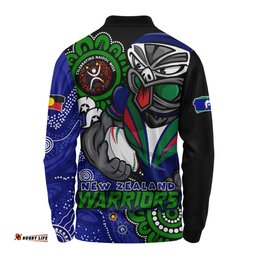 Amazing Aussie New Zealand Warriors Power Through Generations NAIDOC Edition Long Sleeve Polo Shirt