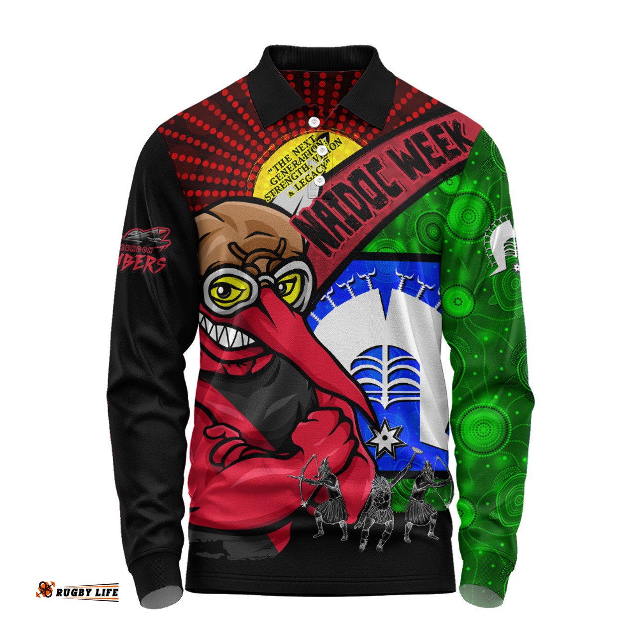 Amazing Aussie Essendon NAIDOC Week Pride Edition Long Sleeve Polo Shirt
