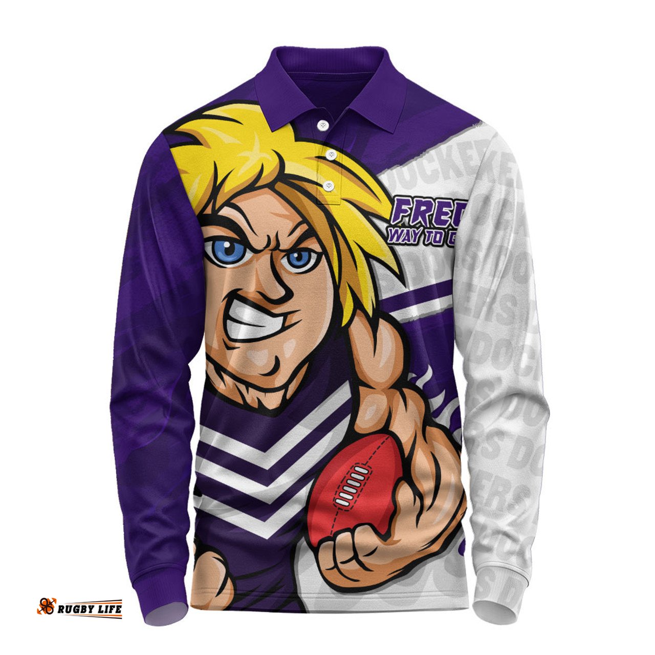 Amazing Aussie Fremantle Defend The Pride Long Sleeve Polo Shirt