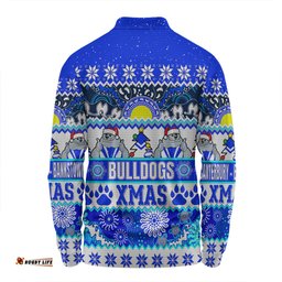 Amazing Aussie Canterbury Bankstown Bulldogs Christmas Aboriginal Custom Indigenous Knitted Ugly Xmas Style Long Sleeve Polo Shirt