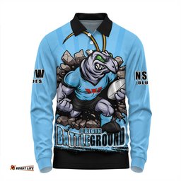Amazing Aussie New South Wales Blues Dynasty Of Blues Long Sleeve Polo Shirt