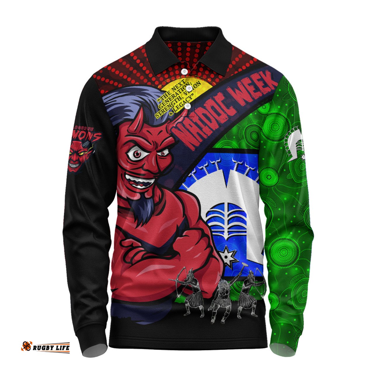 Amazing Aussie Melbourne NAIDOC Week Pride Edition Long Sleeve Polo Shirt