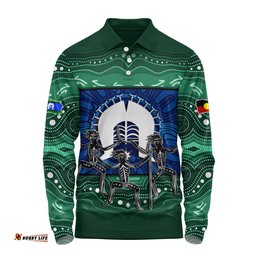 Amazing Aussie Indigenous Australian Aboriginal Torres Warrior Spirit NAIDOC Week Dance Edition Long Sleeve Polo Shirt