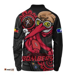 Amazing Aussie Essendon Power Through Generations NAIDOC Edition Long Sleeve Polo Shirt
