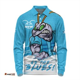 Amazing Aussie New South Wales Blues NSW Blues Word Cloud Style Long Sleeve Polo Shirt