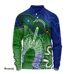 Amazing Aussie Indigenous Australian Aboriginal Spirit Of The Turtle Dreaming Path Long Sleeve Polo Shirt