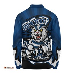 Amazing Aussie Geelong Cats Premiership Series Flame Edition Long Sleeve Polo Shirt