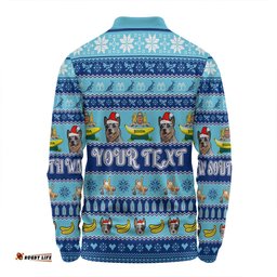 Amazing Aussie New South Wales Big Things Christmas Custom The Big Banana And Blue Heeler Long Sleeve Polo Shirt