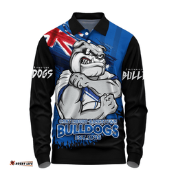 Amazing Aussie Canterbury Bankstown Bulldogs Heart Of A Fighter Tough And Fearless Long Sleeve Polo Shirt