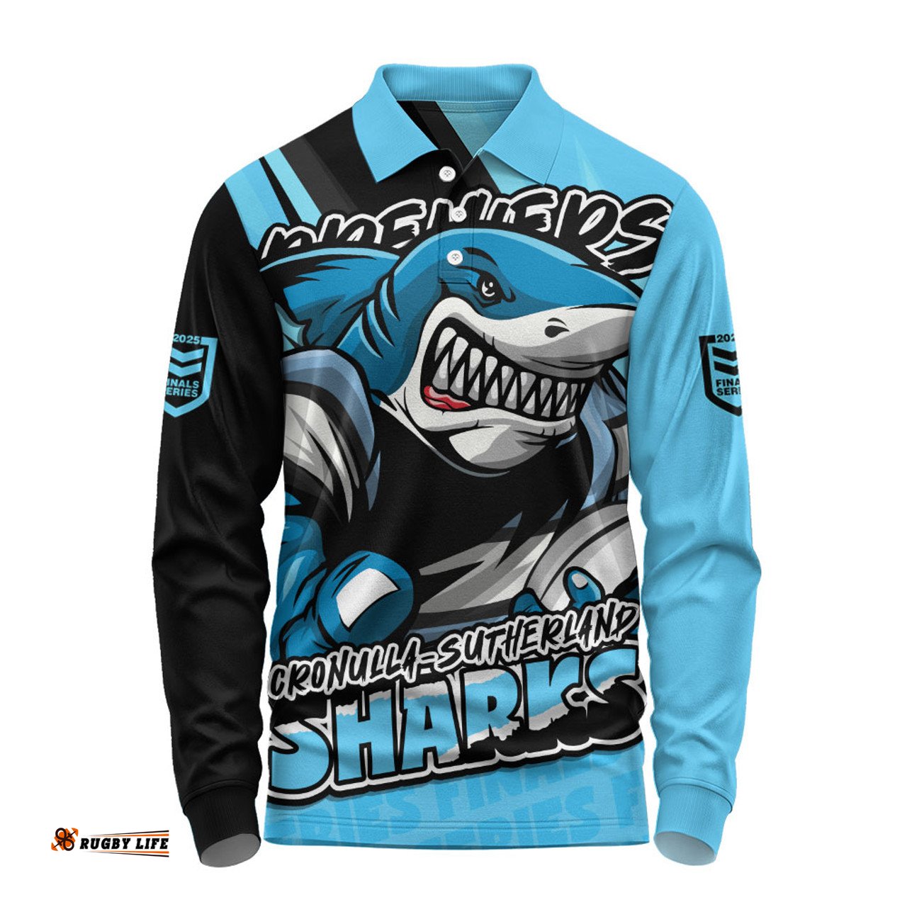Amazing Aussie Cronulla Sutherland Sharks Chasing Victory 2025 Final Series Pride Long Sleeve Polo Shirt