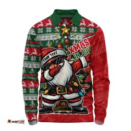 Amazing Aussie Australia Santa Dabs Down Under Xmas In July Edition Long Sleeve Polo Shirt
