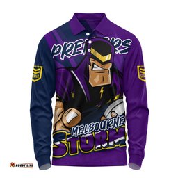 Amazing Aussie Melbourne Storm Chasing Victory 2025 Final Series Pride Long Sleeve Polo Shirt