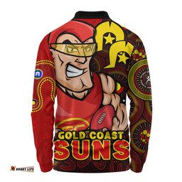 Amazing Aussie Gold Coast SUNS NAIDOC Spirit Of Country Long Sleeve Polo Shirt