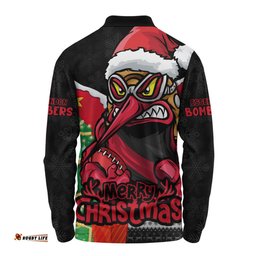 Amazing Aussie Essendon Santa Scoring Touchdown On Christmas Game Day Long Sleeve Polo Shirt