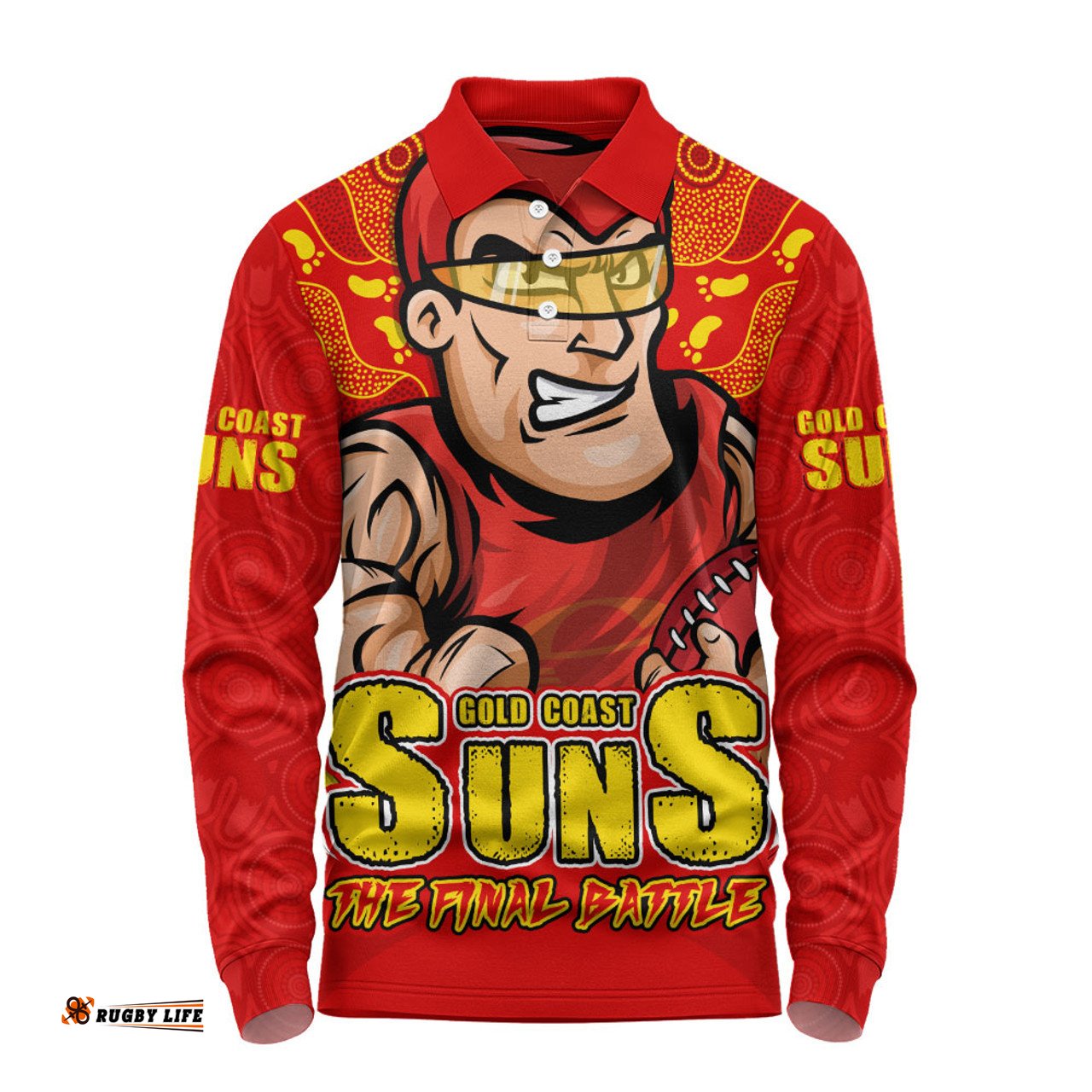 Amazing Aussie Gold Coast SUNS Final Clash Battle Edition Long Sleeve Polo Shirt
