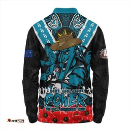 Amazing Aussie Port Adelaide Ripped Legacy Of The Game The ANZAC Spirit Lives On Long Sleeve Polo Shirt