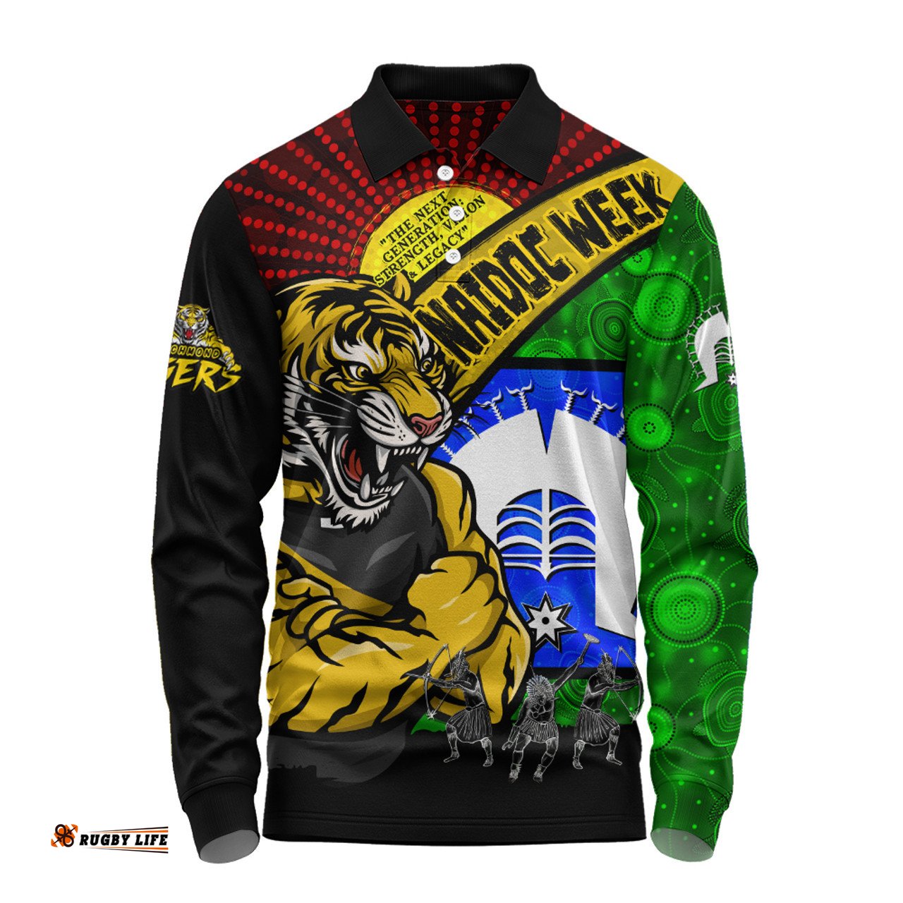 Amazing Aussie Richmond NAIDOC Week Pride Edition Long Sleeve Polo Shirt