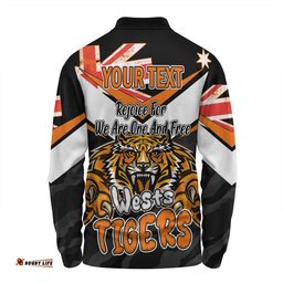Amazing Aussie Wests Tigers Happy Australia Day We Are One And Free Long Sleeve Polo Shirt