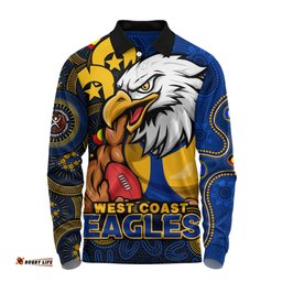 Amazing Aussie West Coast Eagles NAIDOC Spirit Of Country Long Sleeve Polo Shirt