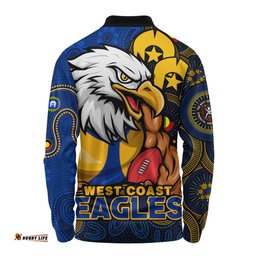 Amazing Aussie West Coast Eagles NAIDOC Spirit Of Country Long Sleeve Polo Shirt
