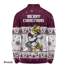 Amazing Aussie Manly Warringah Sea Eagles Christmas Custom Special Ugly Christmas Long Sleeve Polo Shirt