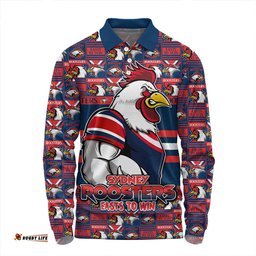 Amazing Aussie Sydney Roosters Champion���s Pride Comic Style Long Sleeve Polo Shirt