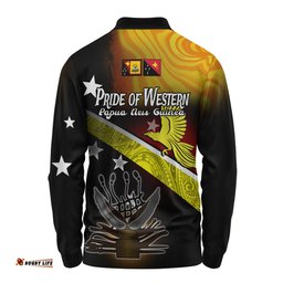 Amazing Aussie Papua New Guinea Pride Of Western PNG Long Sleeve Polo Shirt