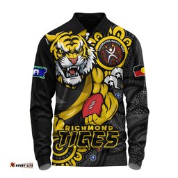Amazing Aussie Richmond Power Through Generations NAIDOC Edition Long Sleeve Polo Shirt