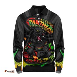 Amazing Aussie Penrith Panthers Premiership Series Sports Gear Long Sleeve Polo Shirt