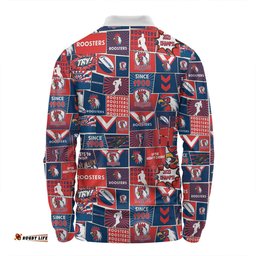 Amazing Aussie Sydney Roosters Team Of Us Die Hard Fan Supporters Comic Style Long Sleeve Polo Shirt