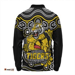 Amazing Aussie Richmond Aboriginal Inspired Tough Fan Football For Life Long Sleeve Polo Shirt