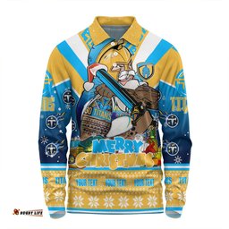 Amazing Aussie Gold Coast Titans Christmas Custom Gold Coast Titans Santa Aussie Big Things Long Sleeve Polo Shirt