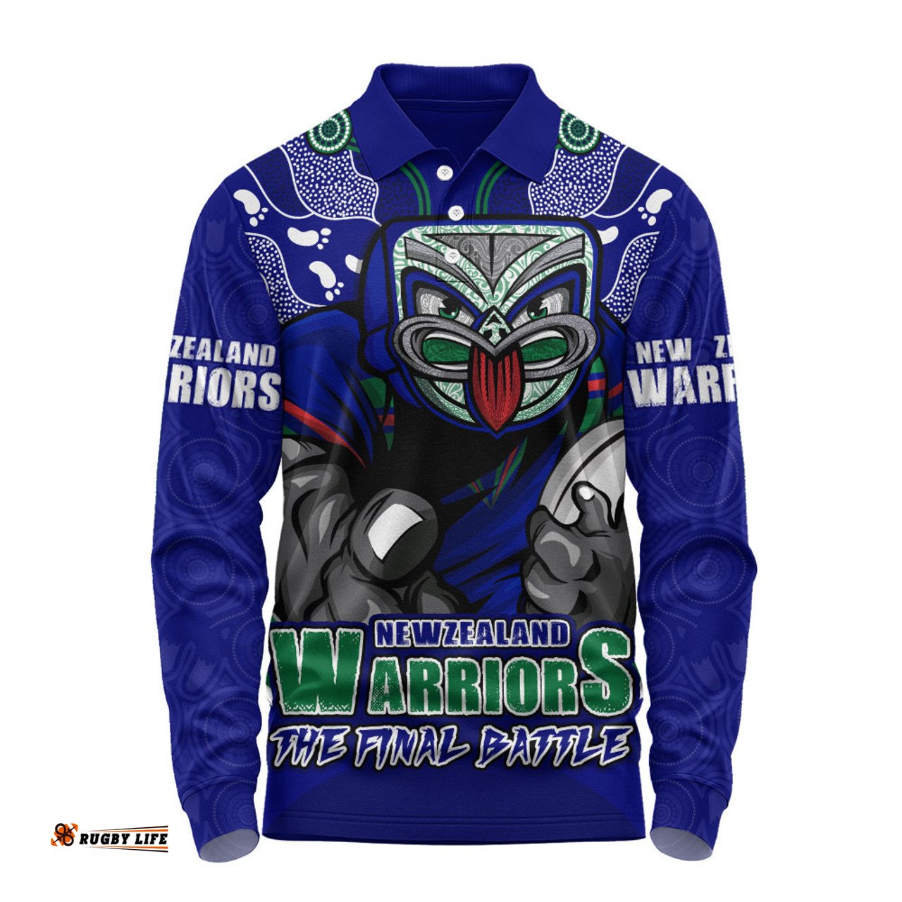 Amazing Aussie New Zealand Warriors Final Clash Battle Edition Long Sleeve Polo Shirt
