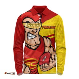 Amazing Aussie Gold Coast SUNS Defend The Pride Long Sleeve Polo Shirt