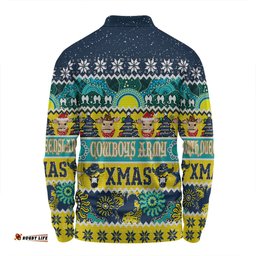Amazing Aussie North Queensland Cowboys Christmas Aboriginal Custom Indigenous Knitted Ugly Xmas Style Long Sleeve Polo Shirt
