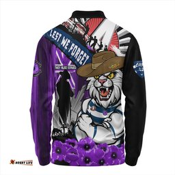Amazing Aussie Geelong Cats ANZAC Day Honor Purple Valor And Spirit Long Sleeve Polo Shirt