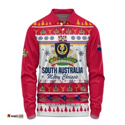 Amazing Aussie South Australia Christmas Merry Chrissie Long Sleeve Polo Shirt