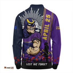 Amazing Aussie Melbourne Storm Anzac Day Lest We Forget Strong Fighting Spirit Long Sleeve Polo Shirt