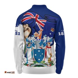 Amazing Aussie Victoria Power Pride And Heritage Crest Long Sleeve Polo Shirt