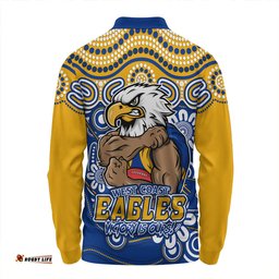 Amazing Aussie West Coast Eagles Aboriginal Inspired Tough Fan Football For Life Long Sleeve Polo Shirt
