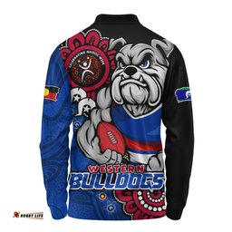 Amazing Aussie Western Bulldogs Power Through Generations NAIDOC Edition Long Sleeve Polo Shirt