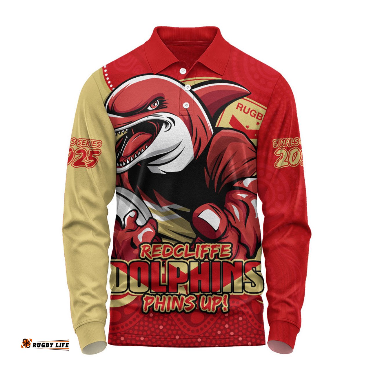 Amazing Aussie Redcliffe Dolphins Battle For Glory Rugby Finals Edition Long Sleeve Polo Shirt