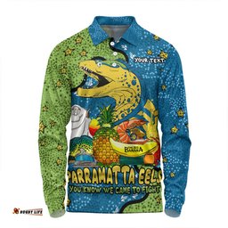 Amazing Aussie Parramatta Eels Custom Australian Big Things Long Sleeve Polo Shirt