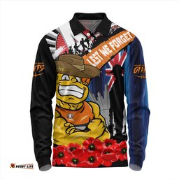 Amazing Aussie GWS GIANTS Anzac Day Honor United In Spirit Long Sleeve Polo Shirt