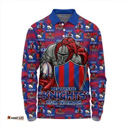 Amazing Aussie Newcastle Knights Champion���s Pride Comic Style Long Sleeve Polo Shirt